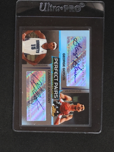 2004 Topps Finest Perfect Pairs #15 Carmelo Anthony & George Gervin — front