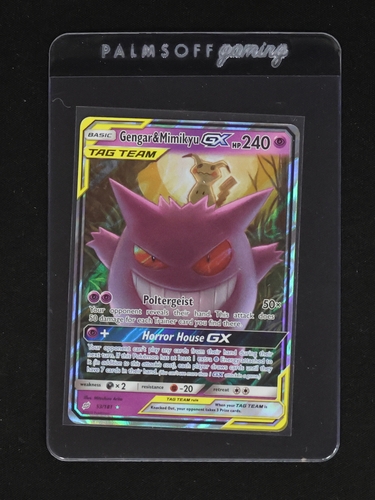 2019 Pokémon Sun & Moon Team Up #53 Gengar & Mimikyu GX — front