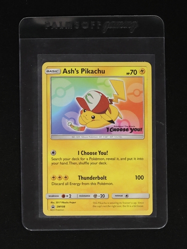 2017 Black Star Promo #SM108 Ash's Pikachu — front