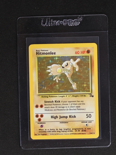 1999 Pokémon Fossil #7 Hitmonlee — front