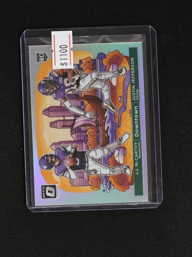 2024 Panini Donruss Optic Downtown Duos #9 Justin Jefferson, J.J. McCarthy — front