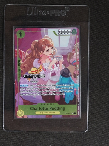 One Piece TCG OP03-112 Charlotte Pudding Championship Tournament Promo — front