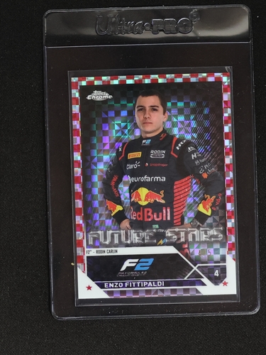 2023 Topps Chrome Formula 1 #75 Enzo Fittipaldi Purple Checker Flag — front