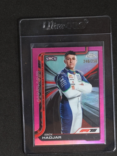 2025 Topps Chrome Formula 1 #12 Isack Hadjar Pink RayWave Refractor — front