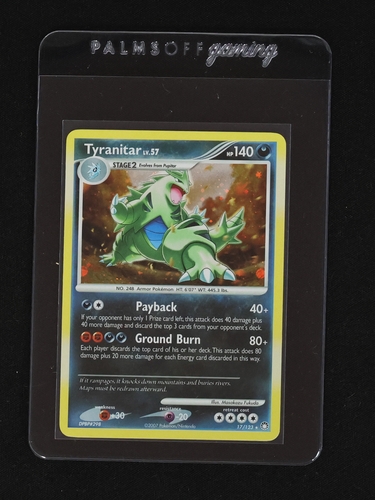 2007 Pokémon Mysterious Treasures #17 Tyranitar — front