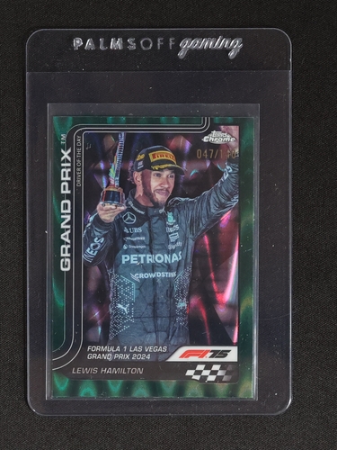 2025 Topps Chrome Formula 1 #143 Lewis Hamilton Grand Prix Forest Green RayWave — front