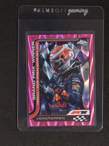 2025 Topps Chrome #94 Max Verstappen Pink Raywave Grand Prix Winner — front