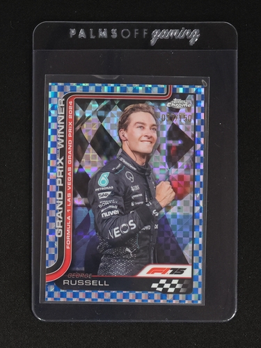 2025 Topps Chrome Formula 1 #114 George Russell Grand Prix Winner Checker Flag — front
