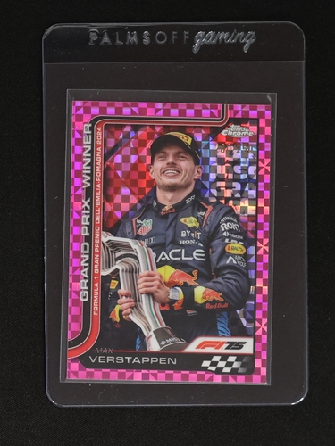 2025 Topps Chrome Formula 1 #99 Max Verstappen Grand Prix Winner Pink Checkerboard — front