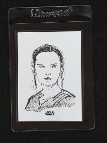 2025 Topps Chrome Star Wars Sketch Card Rey — front