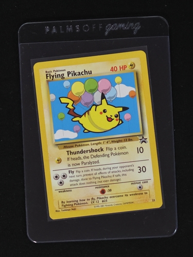 1999 Pokémon #25 Flying Pikachu Black Star Promo — front