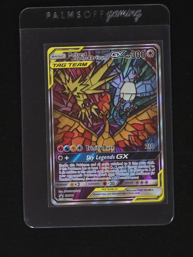 2019 Pokemon SM Hidden Fates #SM210 Moltres & Zapdos & Articuno GX TAG TEAM — front