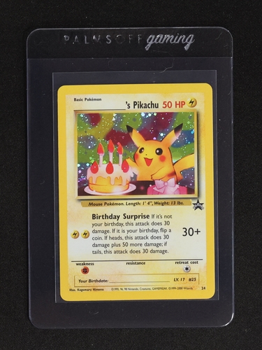 2001 Pokémon Black Star Promo #24 Birthday Pikachu — front
