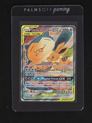 2019 Pokémon TCG SM Black Star Promo #SM169 Eevee & Snorlax GX — front
