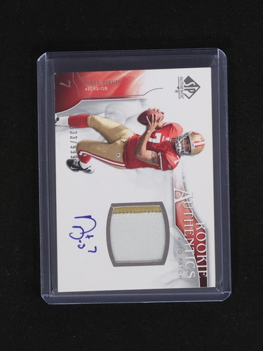 2009 SP Authentic #396 Nate Davis Rookie Patch Auto — front