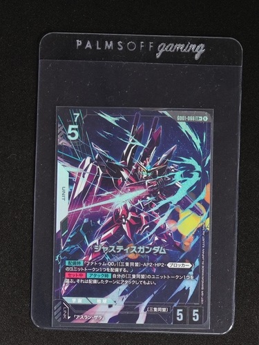 2024 Gundam Card Game GD01-066 Justice Gundam LR+ — front