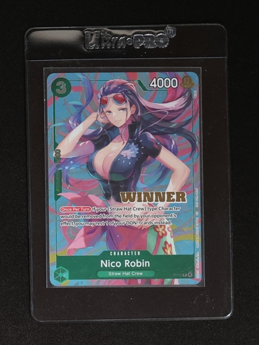 One Piece Card Game Heroines Battle P-111 Nico Robin Winner Promo — front