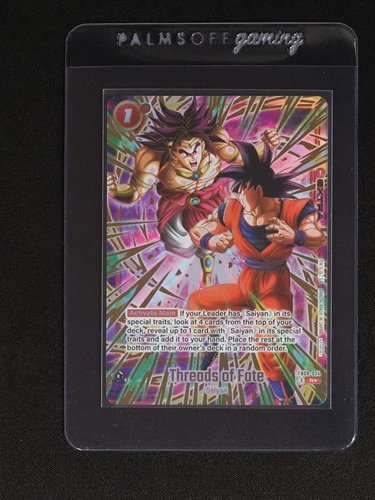 Dragon Ball Super Card Game Threads of Fate R Foil FB08-024 Son Goku Broly — front