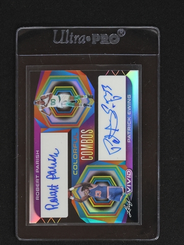 2023 Leaf Vivid Colorful Combos # Dual Auto Robert Parish Patrick Ewing — front