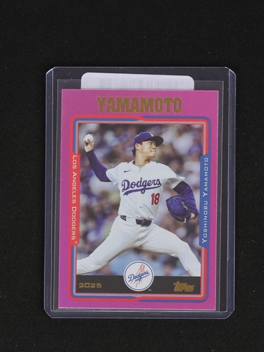 2025 Topps Archives #283 Yoshinobu Yamamoto Pink Foilboard — front