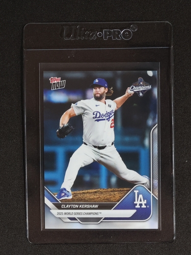 2025 Topps Now World Series Champions #WS-13 Clayton Kershaw — front
