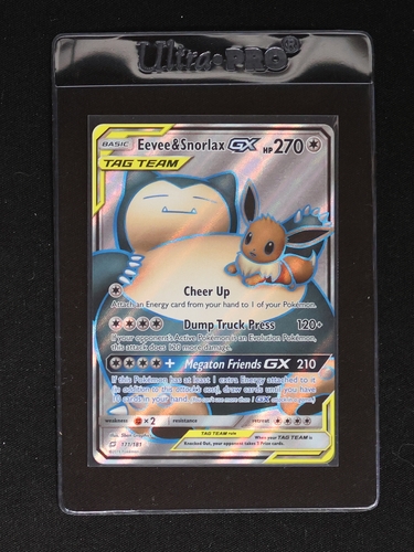 2019 Pokémon Sun & Moon Team Up #171 Eevee & Snorlax GX — front