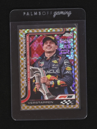 2025 Topps Chrome Formula 1 #99 Max Verstappen Grand Prix Winner Checker Flag — front