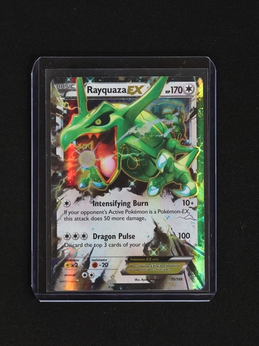 2014 Pokémon XY Roaring Skies #75 Rayquaza EX — front