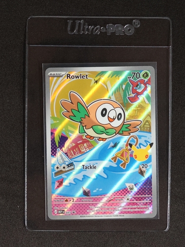 2025 Pokémon MEP 043 Rowlet First Partner Illustration Promo — front