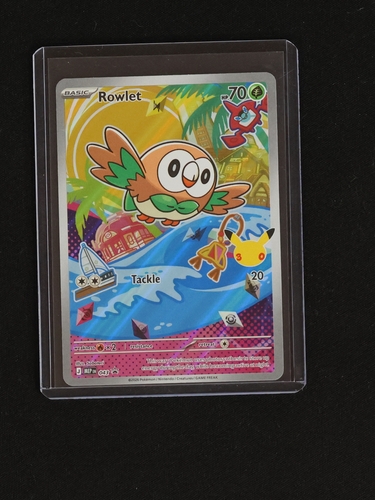 2026 Pokémon MEP 043 Rowlet First Partner Illustration Promo — front