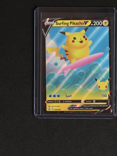 2021 Pokémon Celebrations #008 Surfing Pikachu V — front