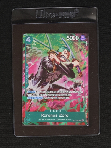One Piece TCG OP-15/EB04 Roronoa Zoro OP13-037 Treasure Rare — front