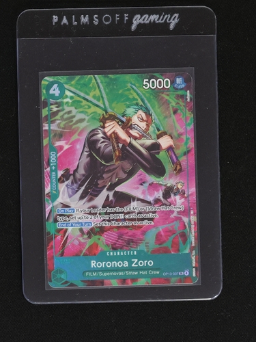 One Piece TCG OP13-037 Roronoa Zoro Adventure on Kami's Island — front