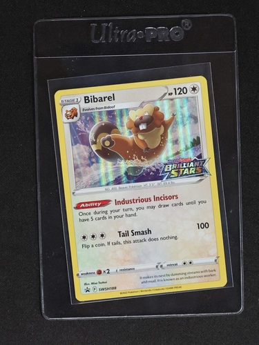 2022 Pokémon Sword & Shield Brilliant Stars #SWSH188 Bibarel — front