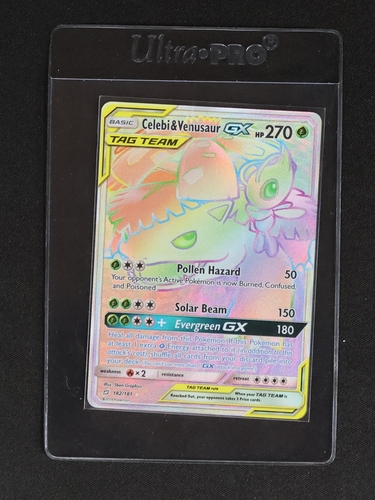 2019 Pokémon Sun & Moon Team Up #182 Celebi & Venusaur GX — front