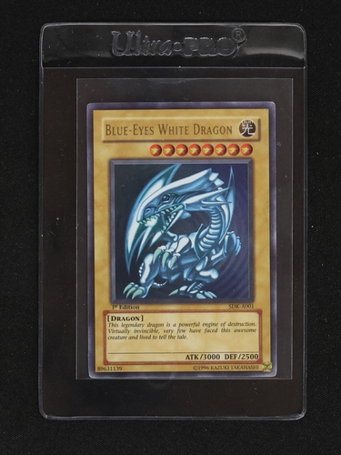 1996 Yu-Gi-Oh! SDK-001 Blue-Eyes White Dragon — front